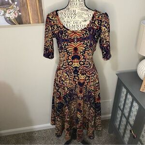 769 lularoe nicole Elegant Multicolor Paisley Dress